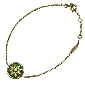 クリスチャン・ディオール Christian Dior ローズデヴァンブレス ゴールド Au750 マラカイト ジュエリー【中古】