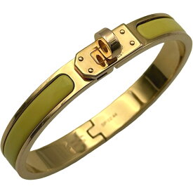 エルメス HERMES ミニクリックケリーバングル イエロー/ゴールド メタル/エナメル アクセサリー【中古】