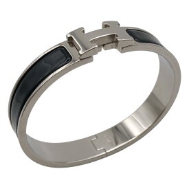 エルメス HERMES クリッククラックPM ブラック/シルバー エナメル/メタル アクセサリー【中古】