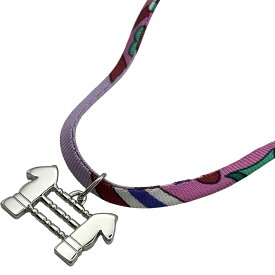 エルメス HERMES トゥールビヨンネックレス ピンク シルク/メタル アクセサリー【中古】