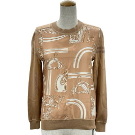 エルメス HERMES En Desordre Finesses ツイルレーヌニット 4E2838DQ ピンク シルク レディース ニット【中古】