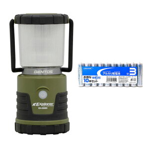 GENTOS 調色・調光機能搭載ランタン エクスプローラーランタン + アルカリ乾電池 単3形10本パックセット EX-036D+HDLR6/1.5V10P