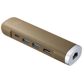 サンワサプライ USB Type-Cモバイルドッキングステーション HDMI+LAN付 カーキ USB-3TCHLP10K