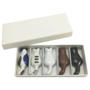 西海陶器 波佐見焼 ねこ 箸置揃 10519