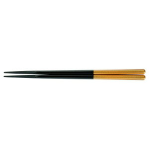 福井クラフト PBT 22.5cm六角箸 黒/金 90030715