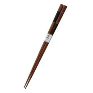 丸十 塗箸 市松 黒 22.5cm 6K23-19