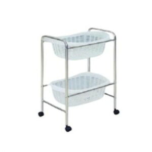 高田ベッド製作所 S型2段用脱衣カゴ(ホワイト) キャスター付き TB-73-10