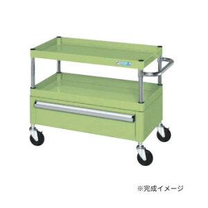 サカエ CSパールワゴン中量タイプ 引出し付 グリーン CSP-7562C