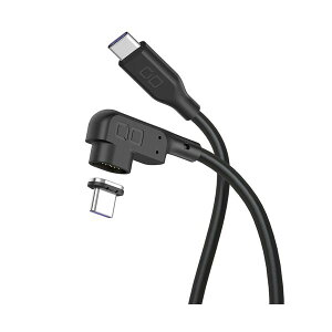 CIO L字型マグネットシリコンケーブル CtoC 100W 2m ブラック CIO-SLLMG-CC2-BK 1本