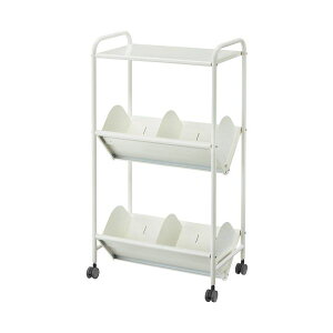 ファイルワゴンBR-2ST 2段天板付ホワイト 【組立品】