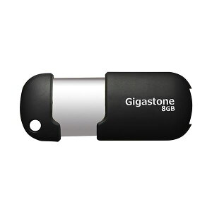 �i�܂Ƃ߁j GigastoneUSB2.0�t���b�V�������� �X���C�h�� 8GB �u���b�N�^�V���o�[ GJU28GSLJ 1�� �y×2�Z�b�g�z