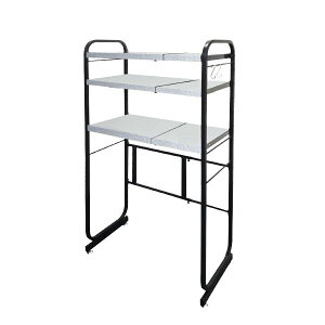 キッチン収納 約幅550?900mm 2段 カーボンブラック 日本製 ガルバリウム鋼板 伸縮仕様 キッチンペールラック LUGSJAPAN 組立品