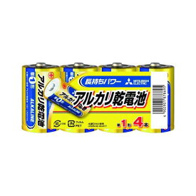 （まとめ） 三菱電機ライフネット アルカリ乾電池 単一 Nタイプ 4本パック 【×3セット】