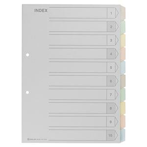 (まとめ) キングジム カラーインデックス A4タテ 2穴 5色10山+扉紙 907-10Y 1組 【×20セット】