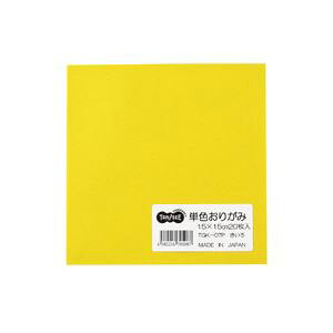 (まとめ) TANOSEE 単色おりがみ きいろ 1パック(20枚) 【×60セット】