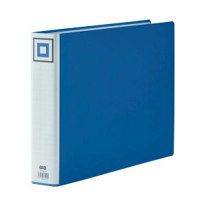 TANOSEE 両開きパイプ式ファイルV A3ヨコ 500枚収容 50mmとじ 背幅65mm 青 1セット(24冊)