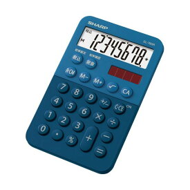 （まとめ）シャープ カラー・デザイン電卓 8桁ミニミニナイスサイズ ブルー系 EL-760R-AX 1台【×5セット】