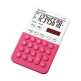 （まとめ）シャープ カラー・デザイン電卓 8桁ミニミニナイスサイズ ピンク系 EL-760R-PX 1台【×5セット】