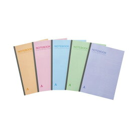 （まとめ）TANOSEE ノートブック A4 A罫7mm 40枚 5色パック 1パック（5冊） 【×3セット】