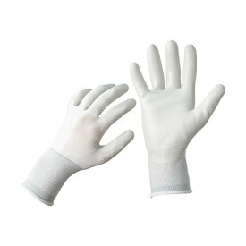 （まとめ）TANOSEE ニトリル 背抜き手袋 L ホワイト/グレー 1パック（5双） 【×5セット】