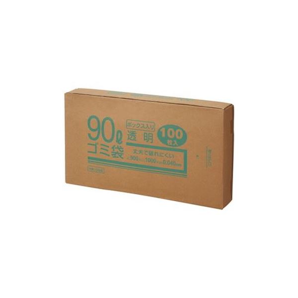 （まとめ）クラフトマン 90Lゴミ袋 透明 ボックス入 100枚【×5セット】