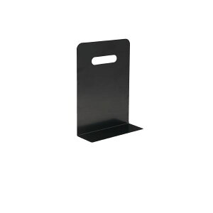 (まとめ)LIHITLAB ブックエンドマグネット付 ハイタイプ 黒【×5セット】