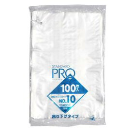 日本サニパック 規格袋 ひも付き吊り下げ10号 透明 100枚入　型番：L10H
