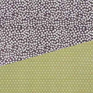 三陽商事 京小紋 両面ふろしき 紫×利休