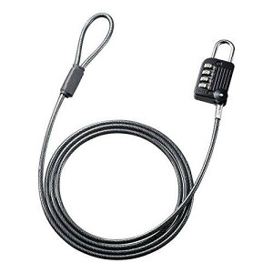 SANWASUPPLY サンワサプライ ワイヤー一体型ダイヤル錠(ブラック) SLE-32S