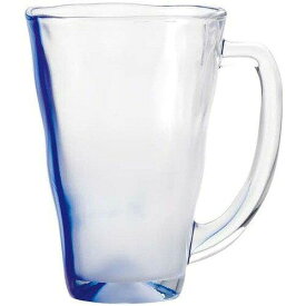 東洋佐々木ガラス 《日本製》泡立ちぐらす 山 マグ(藍流し)【ビールグラス】【酒】 (35529 P-55441-F/B-302-1P)（入数12）