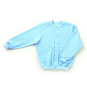 日本エンゼル スクエアニット室内着【えりなし前開きタイプ】 サックス LL (5100)