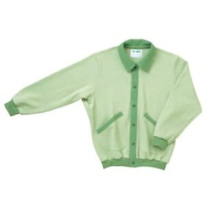 日本エンゼル スクエアニット室内着【えり付き前開きタイプ】 グリーン LL (5101)