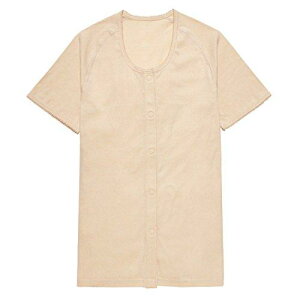 日本エンゼル らくらく前開きワンタッチ肌着【婦人用】半袖 ベージュ LL (7505−2)