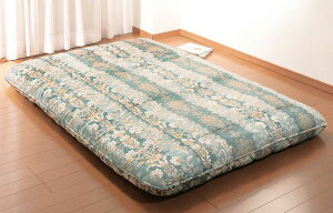 日本製 6層構造吸汗敷布団 備長炭シート入り シングル ブルー系