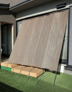 パパッと広げて簡単!洋風たてす 3m幅 ブラウン