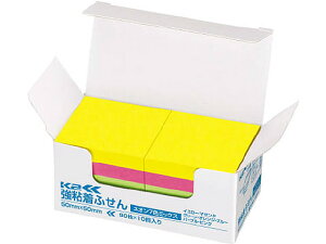強粘着ふせん〈K2〉 50×50 7色ミックス ネオン10冊 コクヨ K2メ-KN5050X10