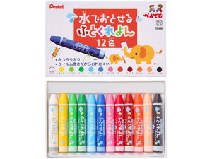 水でおとせるふとくれよん 12色 ぺんてる GWM1-12