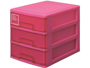A4レターケース浅型3段 シルキー403 ピンク サンコープラスチック