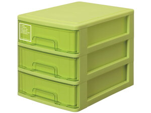 A4レターケース浅型3段 シルキー403 グリーン サンコープラスチック