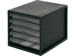 A4レターケース 浅型5段 黒 ナカバヤシ A4E-05B