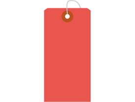 カラー荷札 中(90×45mm) 赤 一穴 2000枚 タカ印 25-121