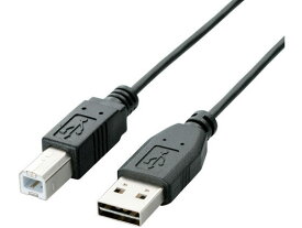 USB2.0ケーブル A-Bタイプ 両面挿し 2m エレコム U2C-DB20BK