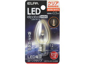 LED球ローソク形 E12クリア電球 朝日電器 LDC1CLGE12G306