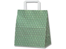 紙袋 H25チャームバッグ S2 平手 梅小紋 緑 50枚 シモジマ 003263501