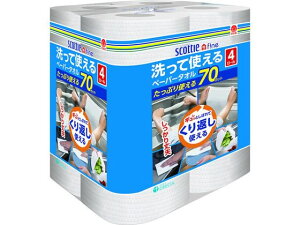 スコッティファイン 洗って使えるペーパータオル 4ロール クレシア 35383
