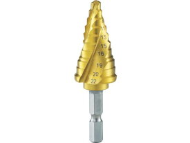 六角軸ステップドリル 3枚刃チタンコーティング 5～22mm トラスコ中山 3521168