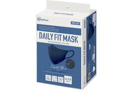 DAILYFITMASK立体 ふつう 30枚入 ナイトブルー アイリスオーヤマ RK-F30SXN