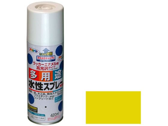 水性多用途スプレー 420ml イエロー アサヒペン - 塗装用品