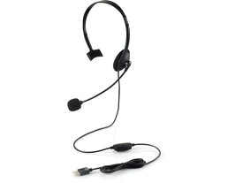 有線ヘッドホン 片耳 USB接続 エレコム HS-HP01MUBK