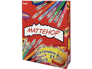 ゲルボールペン マットホップ 1.0mm 21色セット 缶ケース入 ぺんてる K110-V21ST